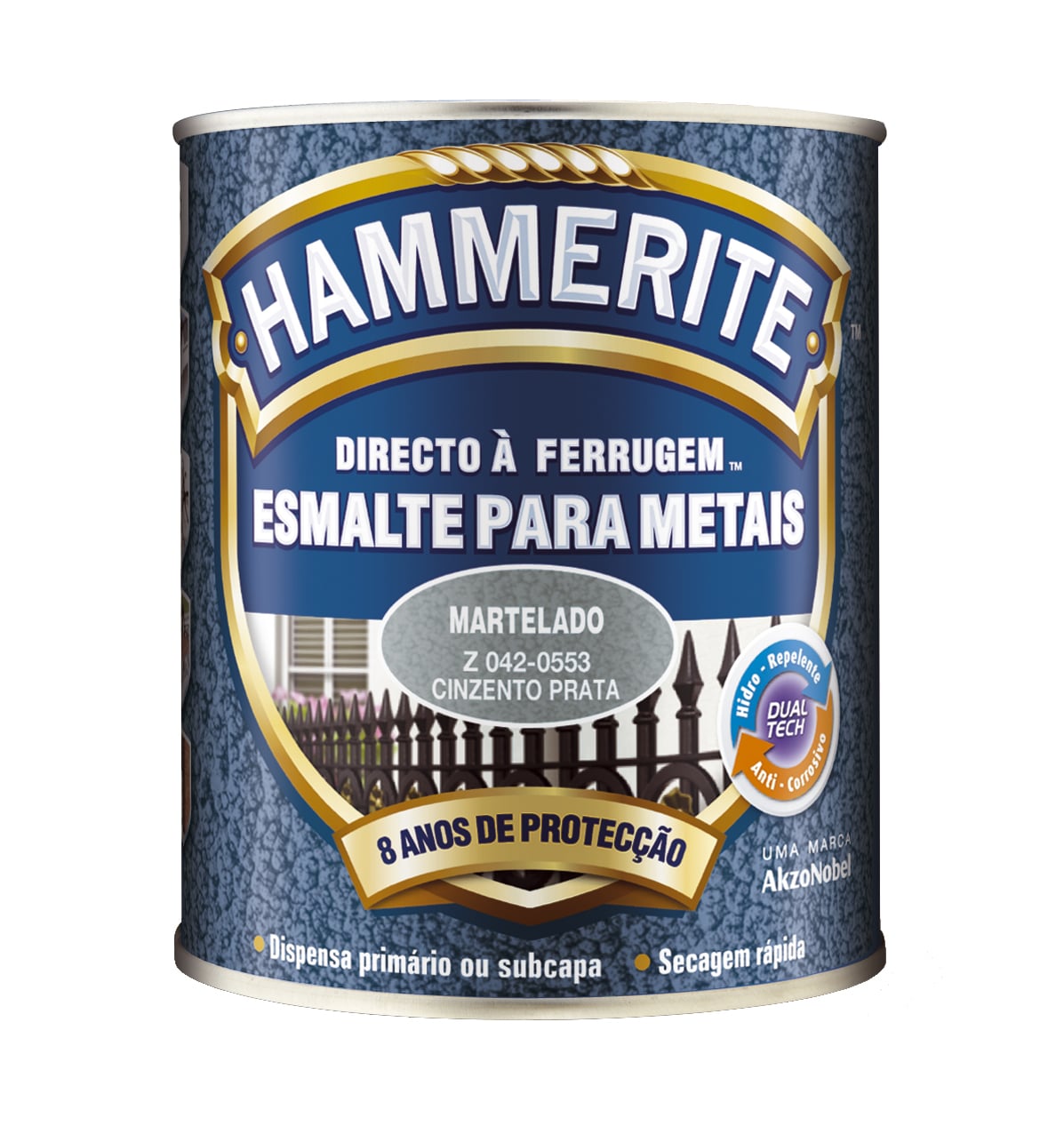 ROBBIALAC - Esmalte Martelado Cinza Prateado 0.75L