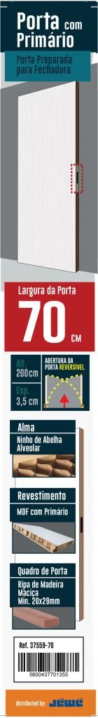 Porta Mdf com Primário 70X200Cm