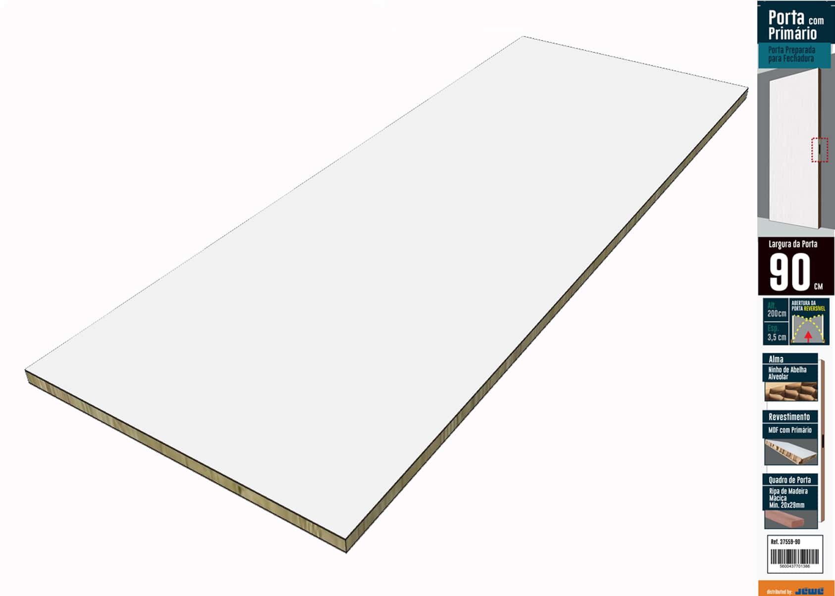 Porta Mdf com Primário 80X200Cm