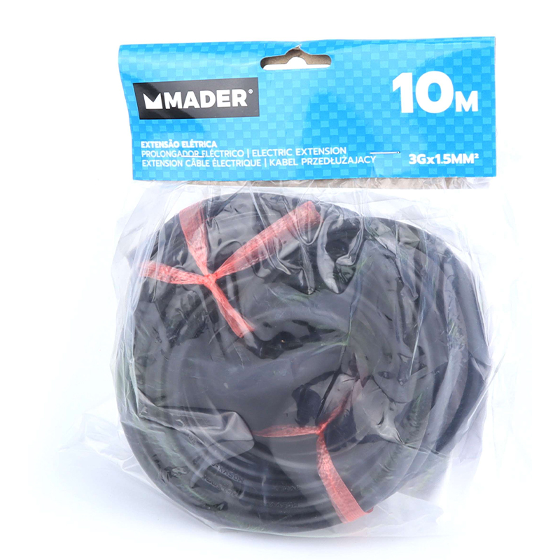 MADER - Extensão 10M 3G1.5 Preto