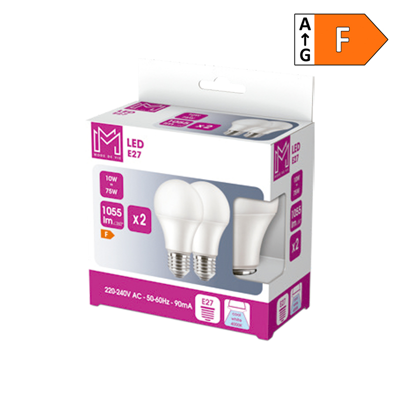MODE DE VIE - Lâmpada Led Std 10W 840 E27 2U 1055L