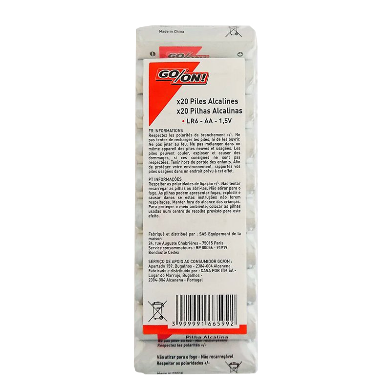 GO ON - 20 Pilhas Alcalinas Lr6/Aa
