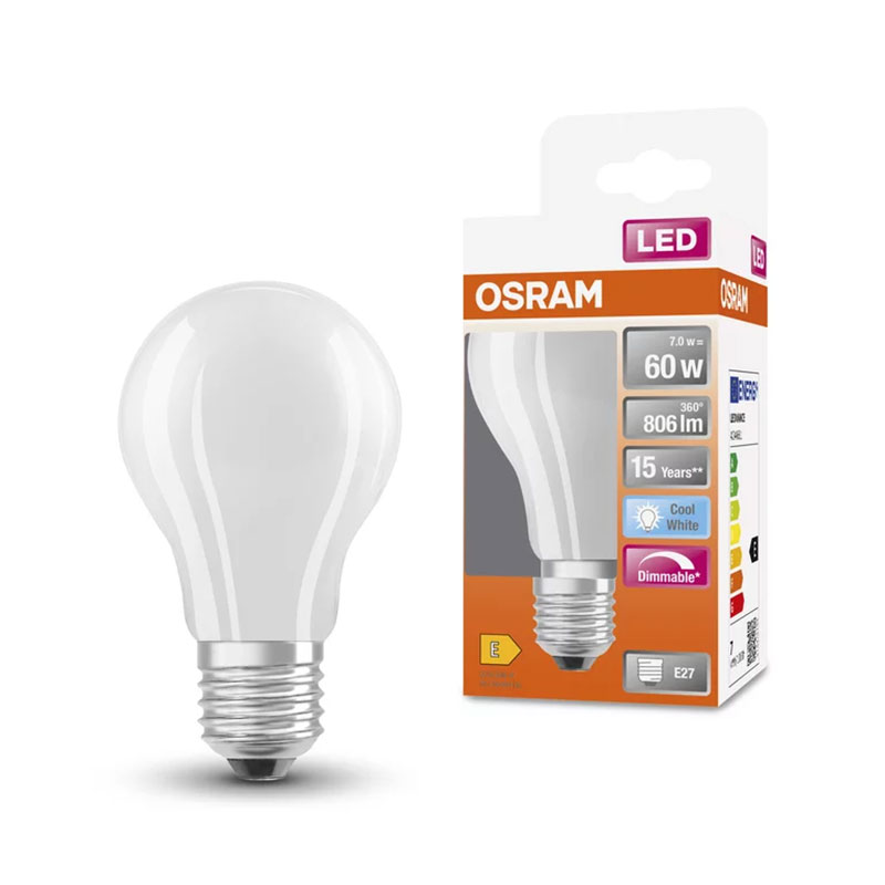 OSRAM - Lâmpada Led Std 7W 840 E27 806L Dim