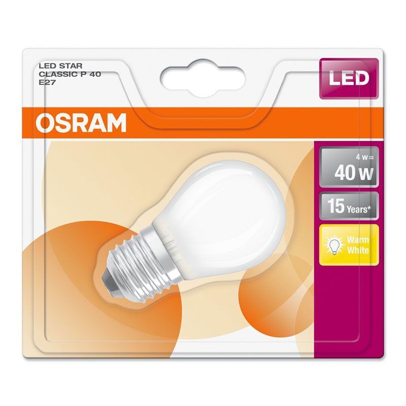OSRAM - Lâmpada Led Esf 4W 827 E27 470L