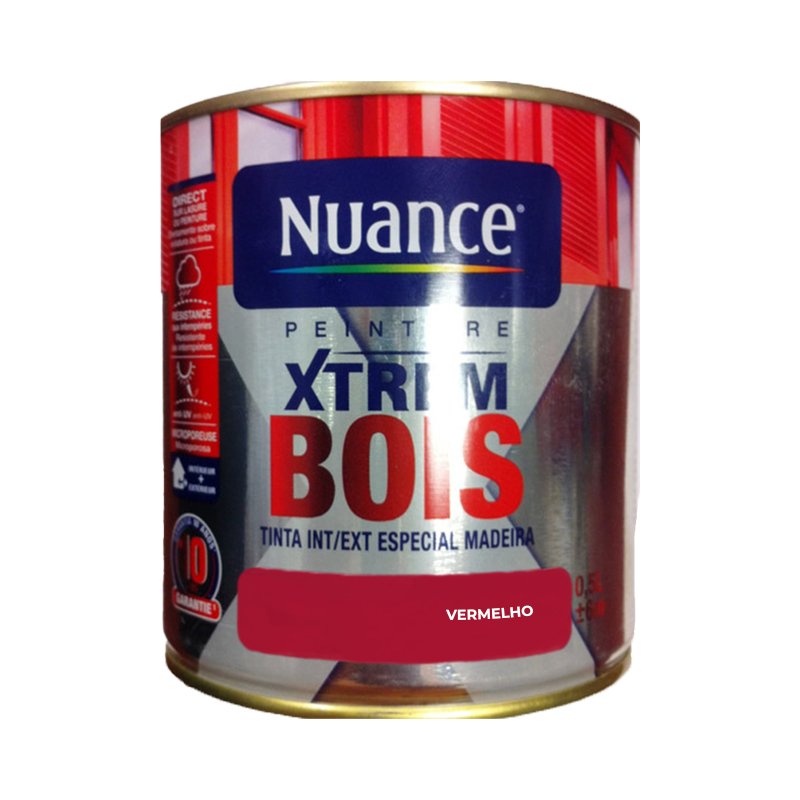 NUANCE - Tinta Madeira Vermelho Acetinada 0.5L