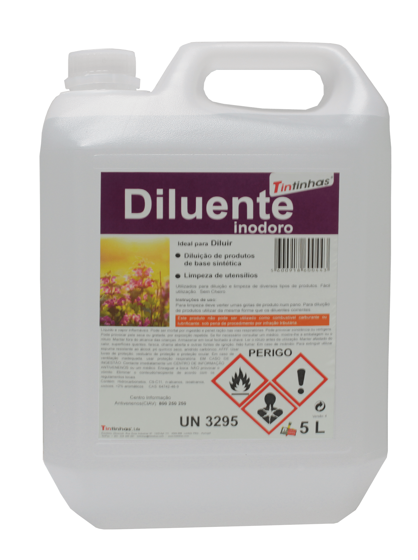 TINTINHAS - Diluente Sintético Inodoro 5L