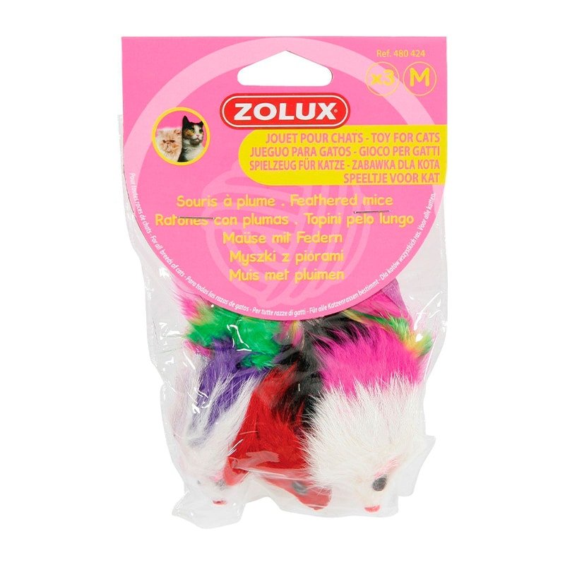 ZOLUX - Brinquedo Gato Ratos / Plume Mm X3
