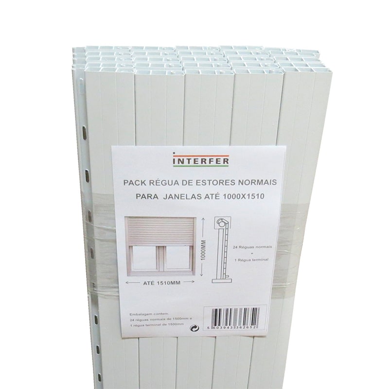 INTERFER - Pack Estores 24 Réguas PVC 1.5M
