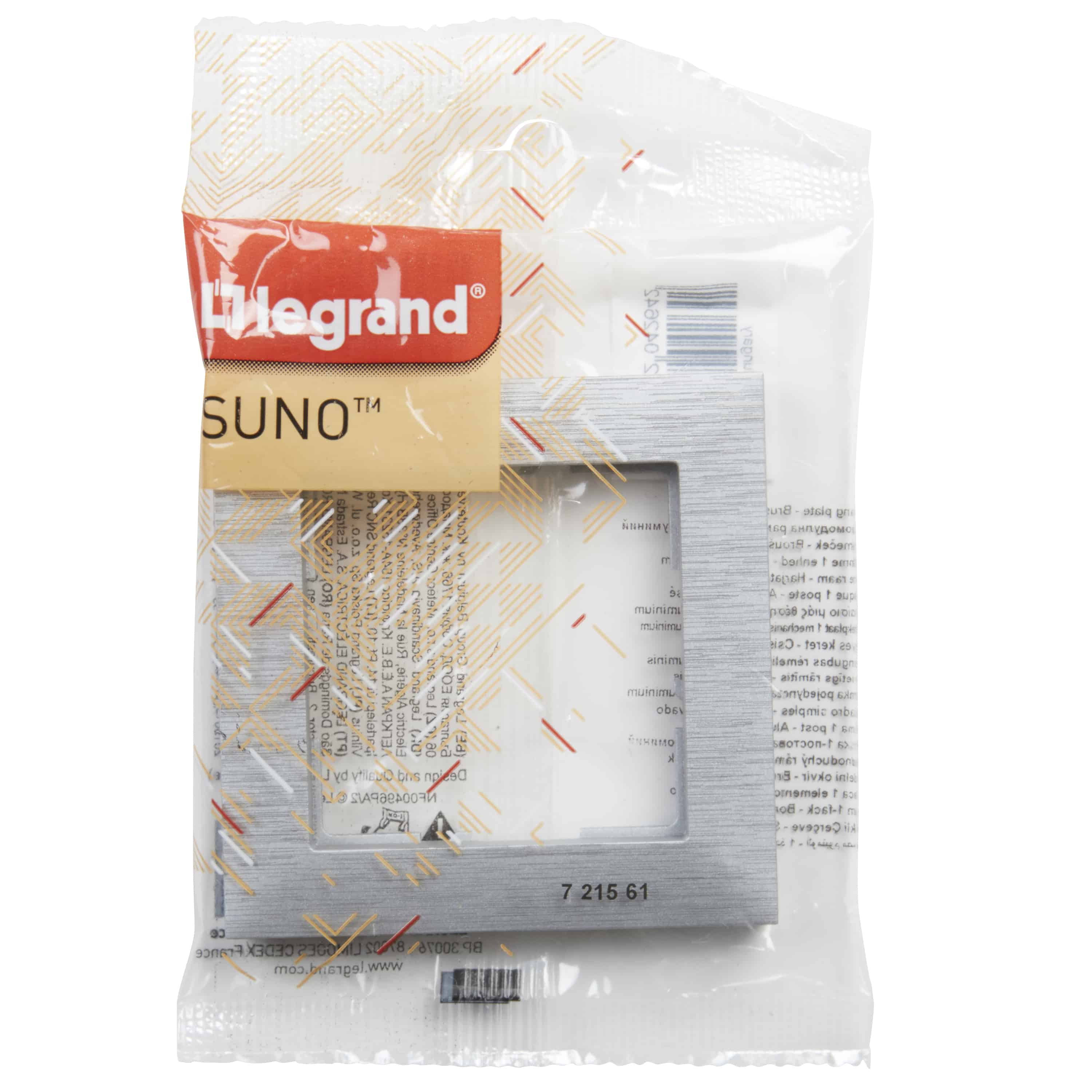 LEGRAND - New Suno Quadro 1P Alumínio Escovado