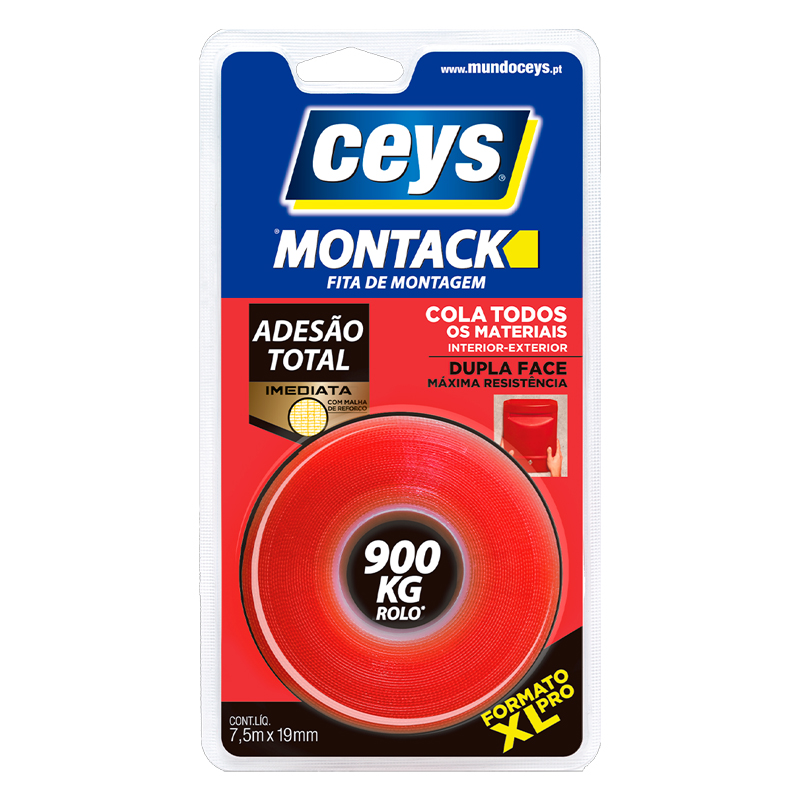 CEYS - Fita de Montagem Montack Adesão Imediata XL 7,5m x 19mm