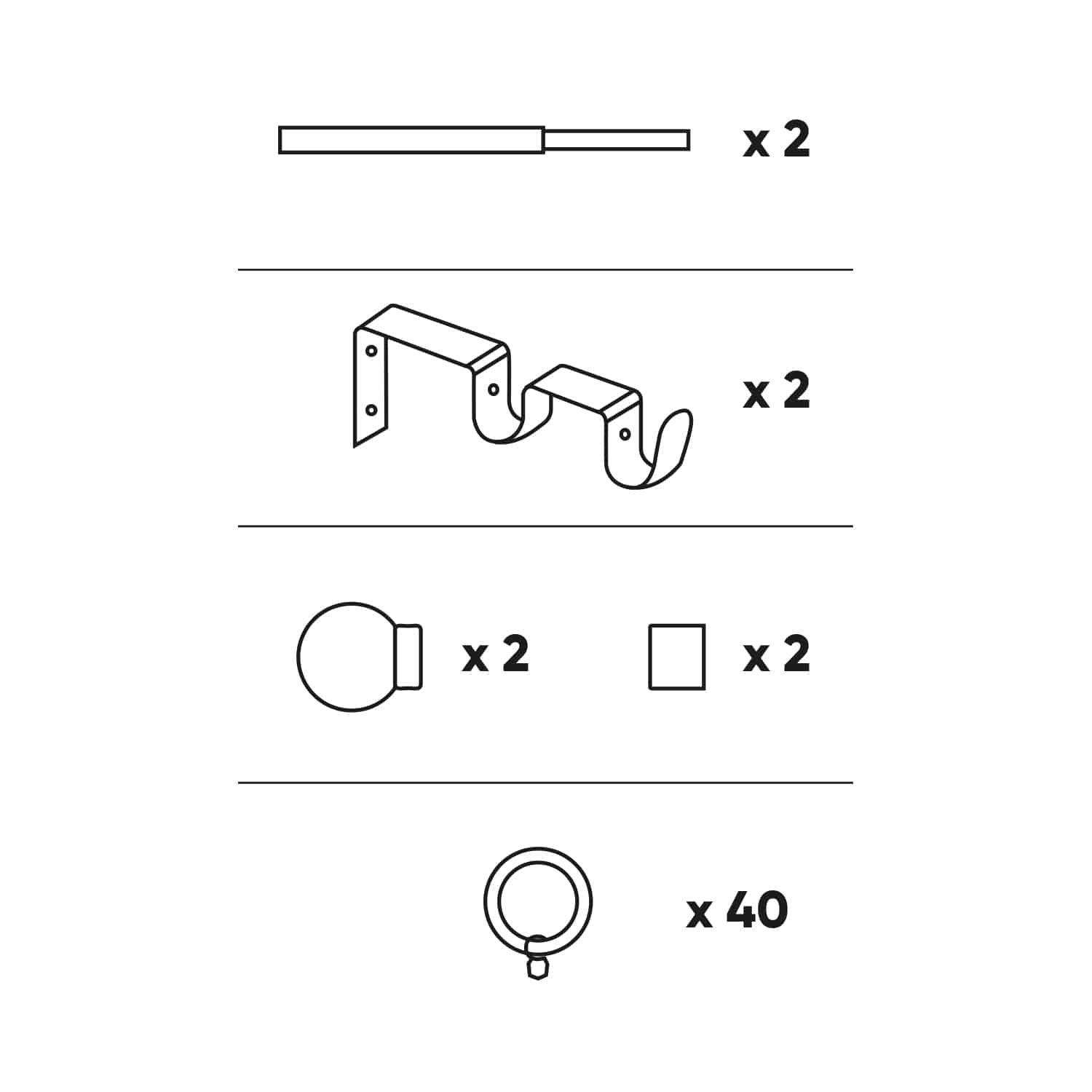 Cintacor - Kit Duplo Metal 19MM "Esfera-Tapón" 110-200cm
