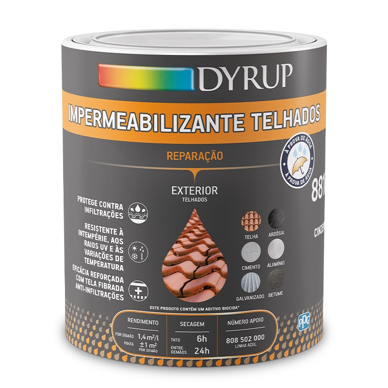 DYRUP - Impermeabilizante Telhados Cinzento 750Ml