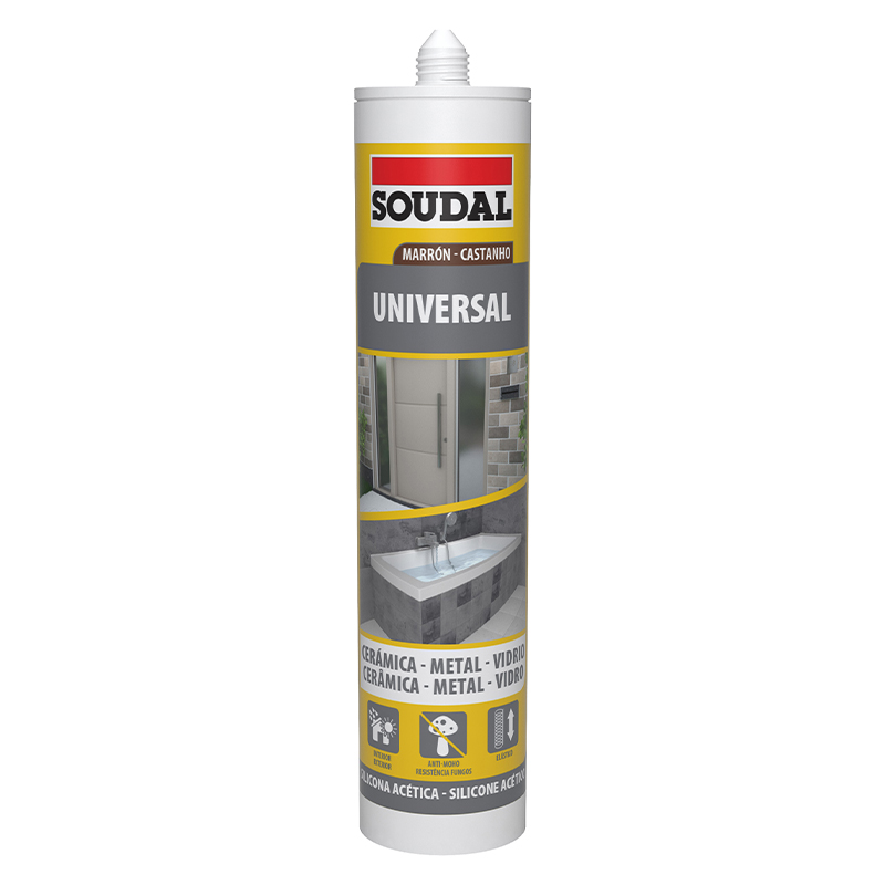 SOUDAL - Silicone Universal Acético Castanho 280Ml