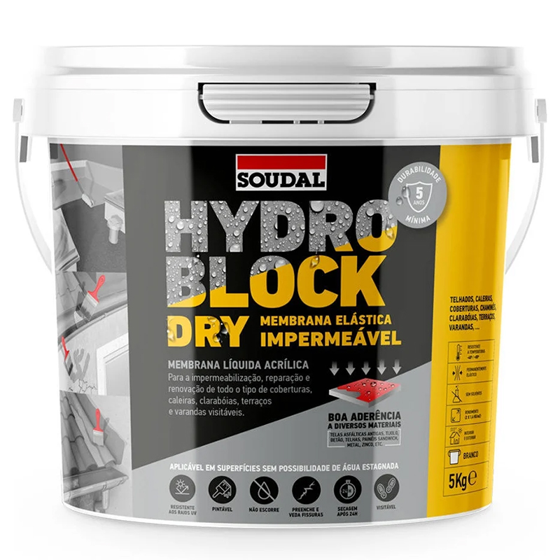 SOUDAL - Hydroblock Dry Cinzento 5Kg