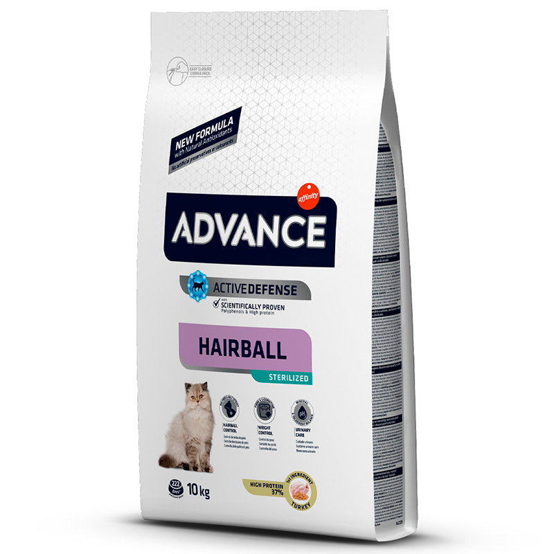 ADVANCE - ALIMENTO GATO ESTERILIZADO BOLAS DE PELO 10KG