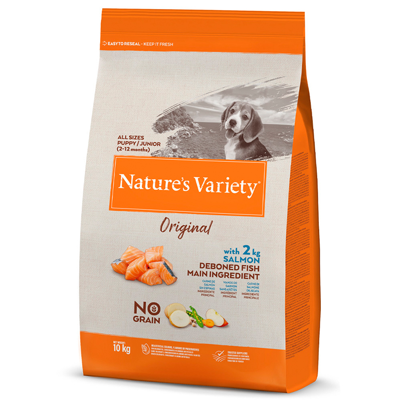 NATURE'S VARIETY - ALIMENTO CÃO JUNIOR SALMÃO 10KG