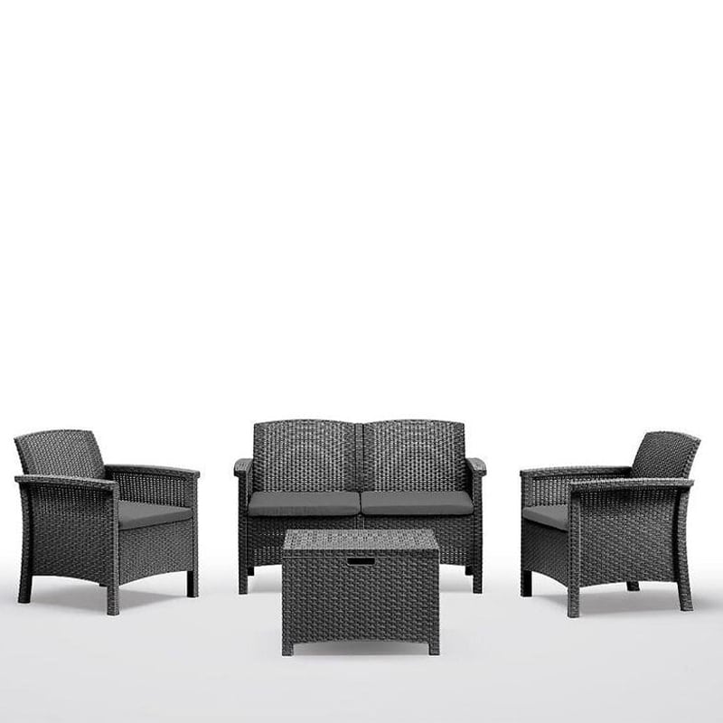 CONJUNTO MALINDI MESA + SOFÁ + 2 CADEIRÕES