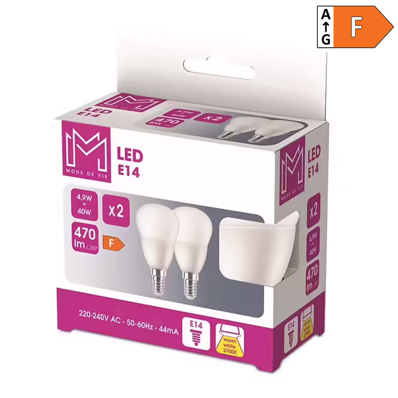 MODE DE VIE - Lâmpada LED ESF 5.5W 827 E14 2U 470L