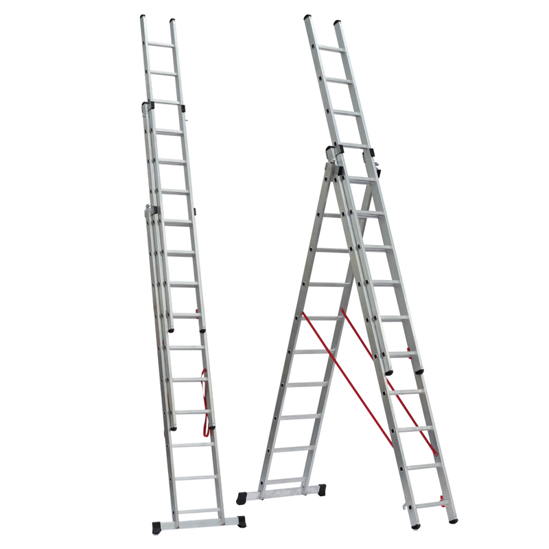 FERRAL - Escada Tripla Degraus Quadrados 3M
