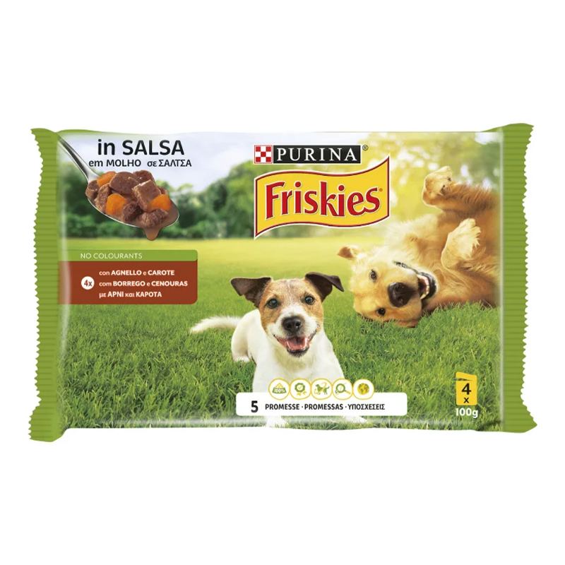 FRISKIES - Alimento Húmido Cão Borrego 4X100G