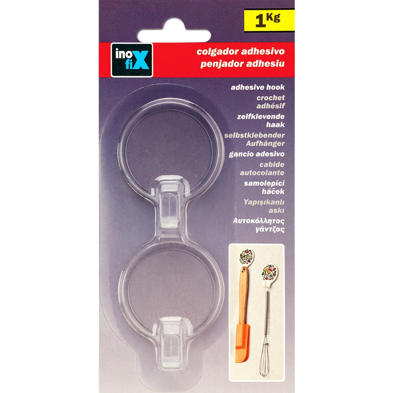 Inofix - Cabide Adesivo Circular Transparente 2UN