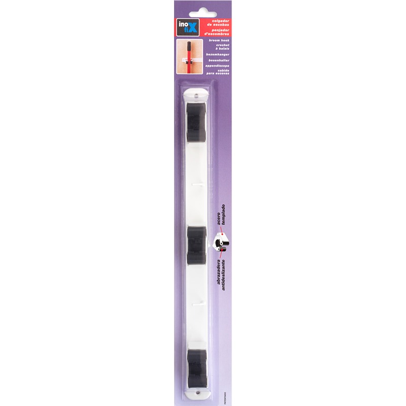 Inofix - Cabide de Vassoura Branco Triplo 1UN