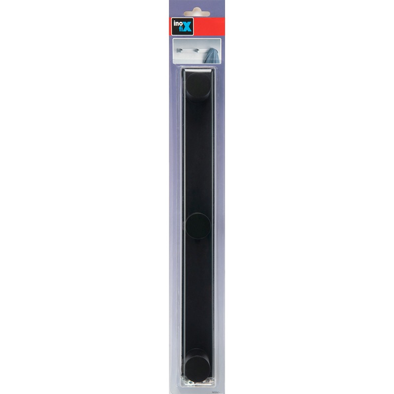 Inofix - Cabide Cilíndrico Triplo Preto Mate 1UN