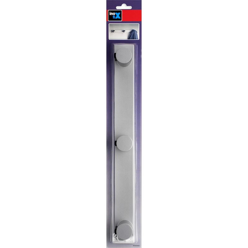 Inofix - Cabide Cilíndrico Triplo Cromado Mate 1UN