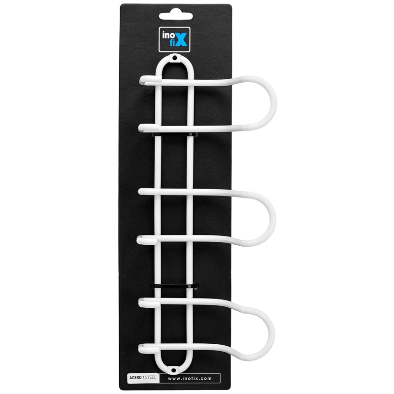 Inofix - Cabide Triplo 3 Ganchos Aço Branco 1UN