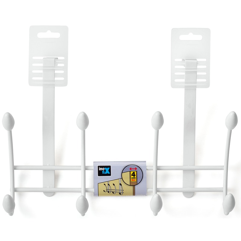 Inofix - Cabide Porta 4 Ganchos Duplos Branco 1UN