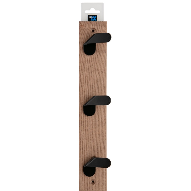 Inofix - Cabide Freixo NORDIK 3 Ganchos Preto 1UN