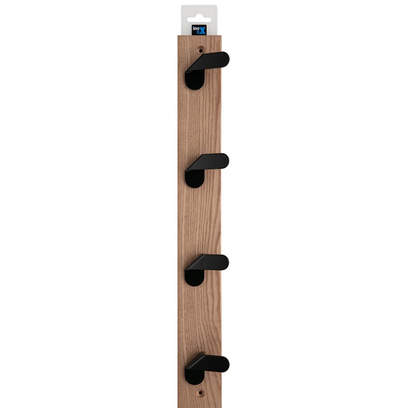 Inofix - Cabide Freixo NORDIK 4 Ganchos Preto 1UN