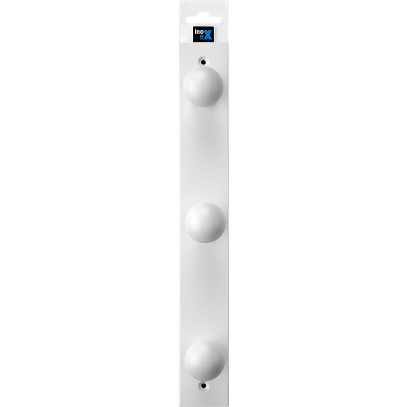 Inofix - Cabide Madeira Pinho 3 Ganchos Branco 1UN