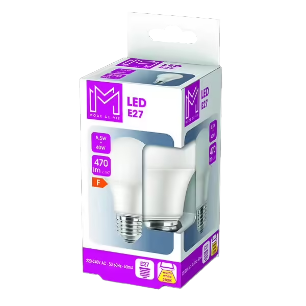 MODE DE VIE - Lâmpada Led Std 5W 827 E27 470Lm
