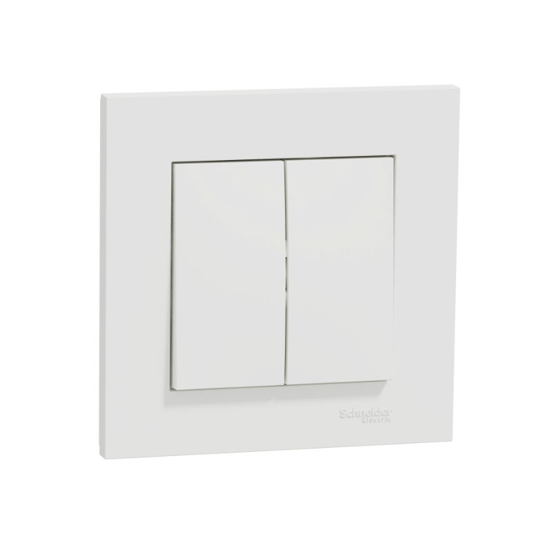 SCHNEIDER - Comutador de Escada Duplo  Branco
