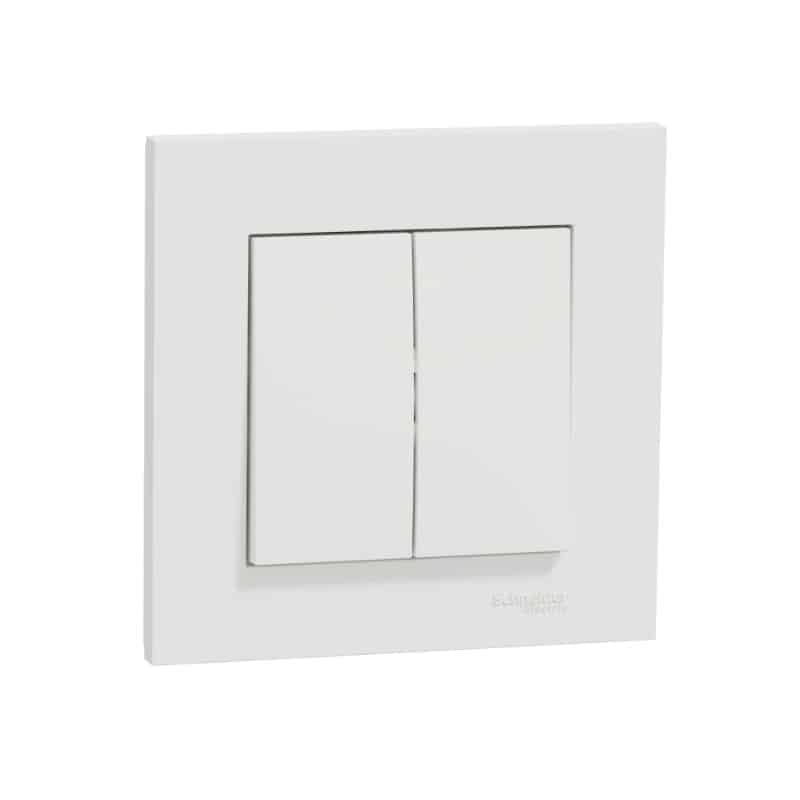 SCHNEIDER - Comutador de Escada Duplo  Branco