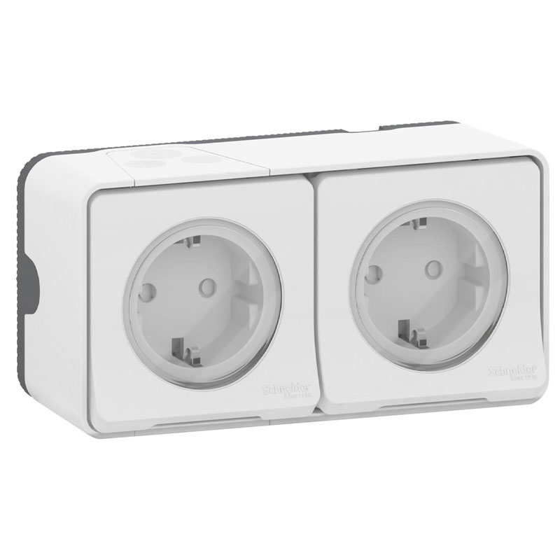 SCHNEIDER - Tomada 2P+Ttl Mureva Dupla Branco