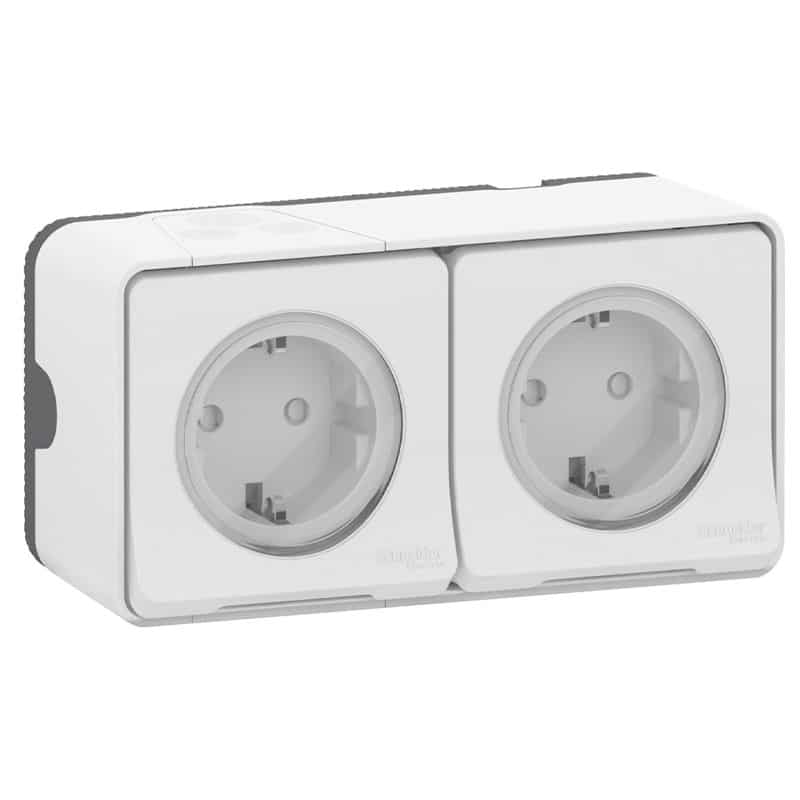 SCHNEIDER - Tomada 2P+Ttl Mureva Dupla Branco