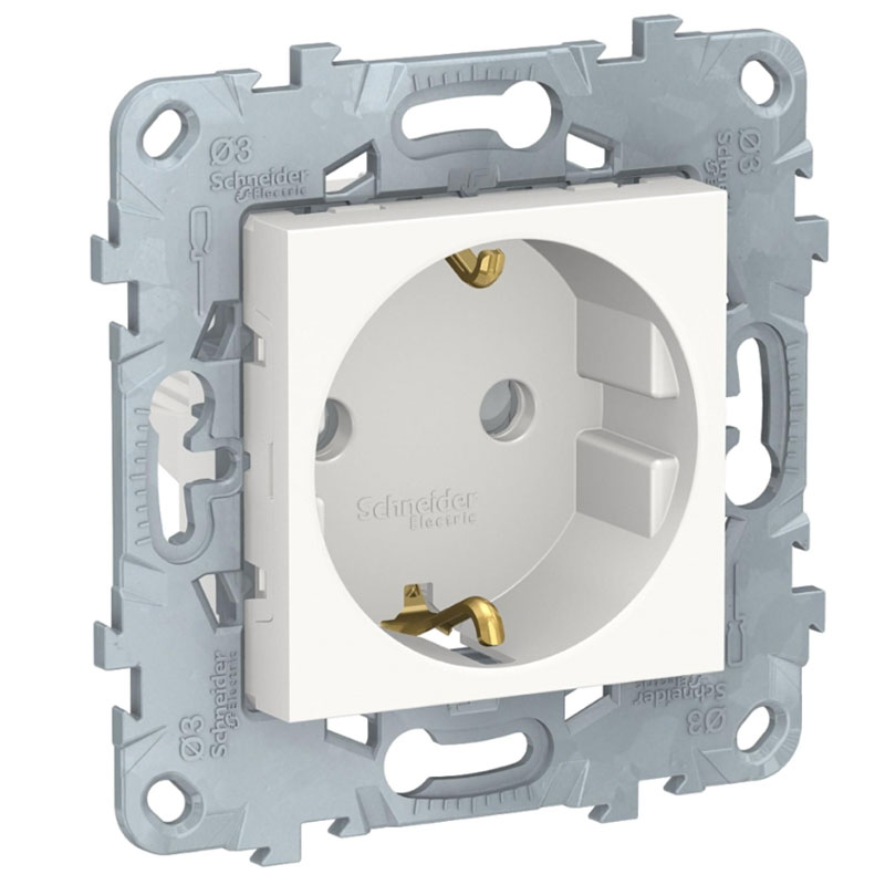 SCHNEIDER - Tomada 2P+T Obturador Branco