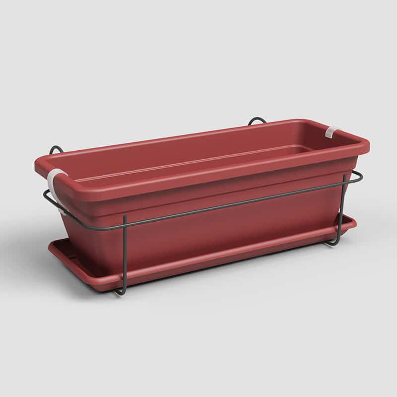 ARTEVASI - Kit Varanda Floreira Venezia 50CM Vermelho Escuro