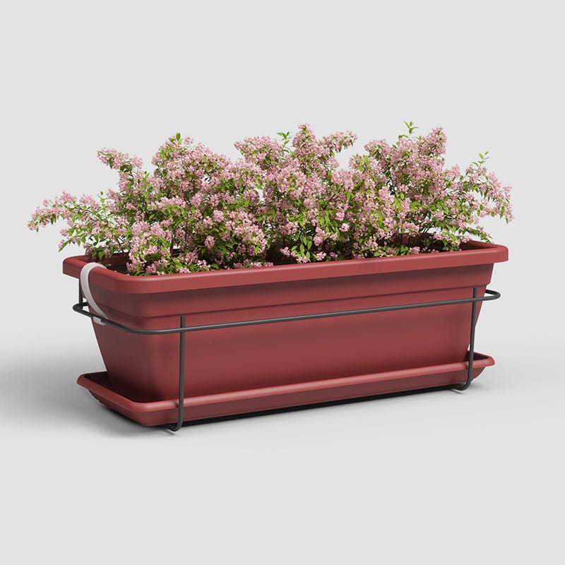 ARTEVASI - Kit Varanda Floreira Venezia 50CM Vermelho Escuro