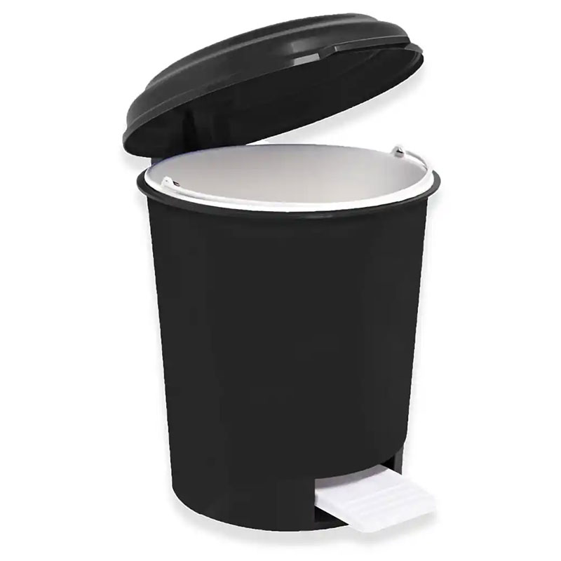 FAPLANA - Balde com Pedal Tampa Basculante Preto 17.5L