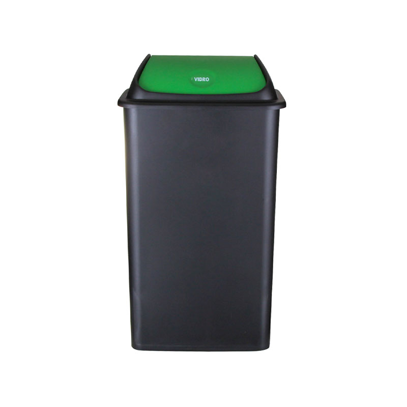 FAPLANA - Balde com Tampa Basculante Preto/Verde 42L