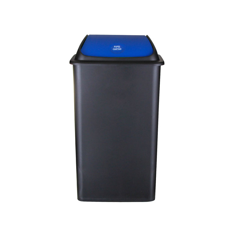 FAPLANA - Balde com Tampa Basculante Preto/Azul 42L