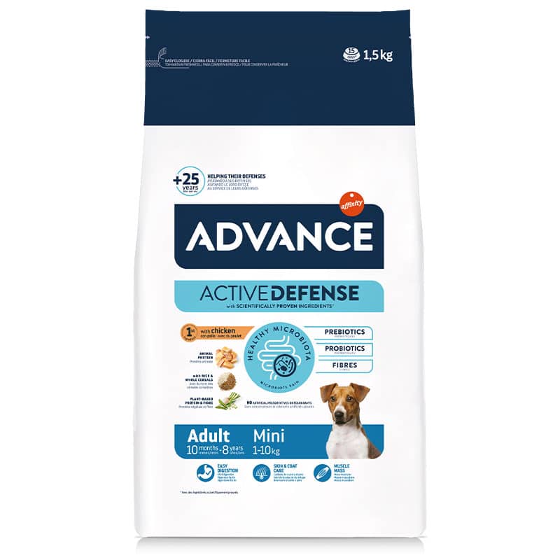 ADVANCE - Alimento Cão Adulto Mini Frango/Arroz 1,5Kg