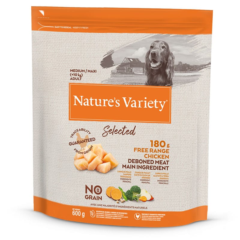 NATURE'S VARIETY - Alimento Cão Adulto Médio No Grain Frango Campo 0,6Kg