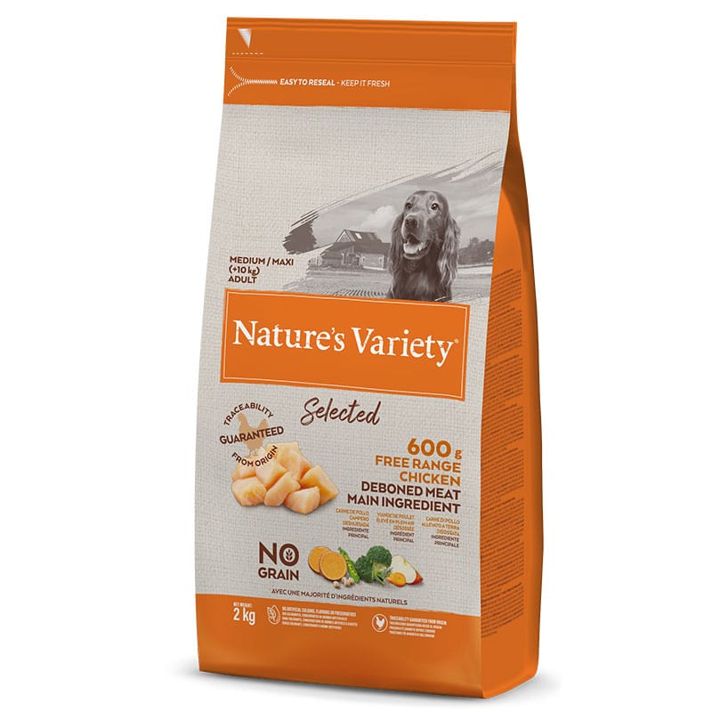 NATURE'S VARIETY - Alimento Cão Adulto Médio No Grain Frango Campo 2Kg