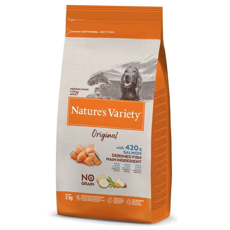NATURE'S VARIETY - Alimento Cão Adulto Médio No Grain Salmão 2Kg