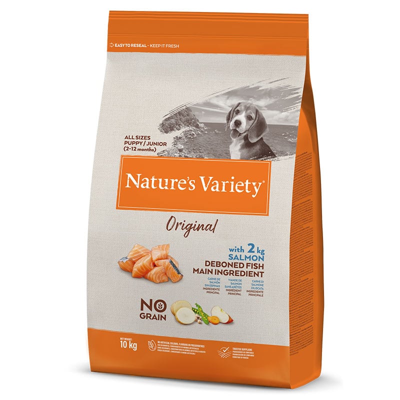 NATURE'S VARIETY - ALIMENTO CÃO JUNIOR SALMÃO 10KG