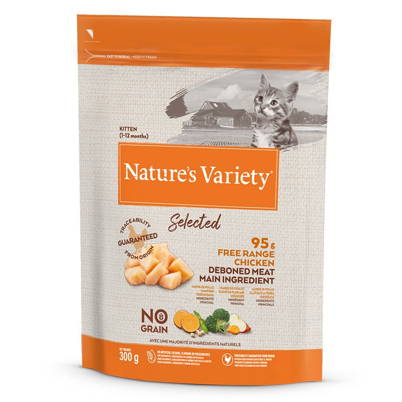 NATURE'S VARIETY - Alimento Gato Junior No Grain Frango Campo 0,3Kg